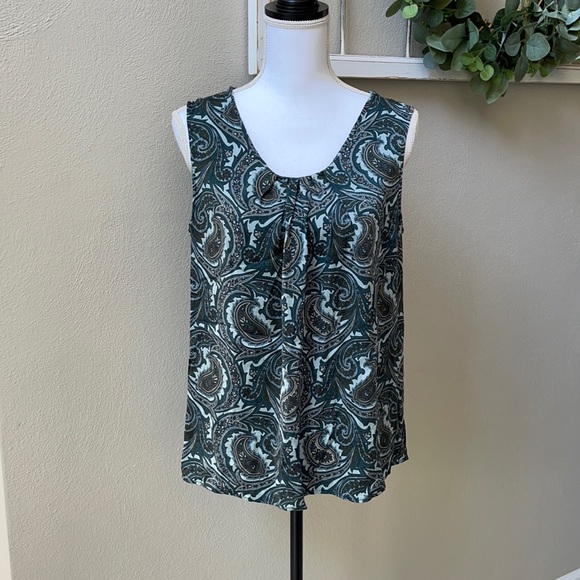Talbots Tops - Talbots silk paisley pleated tank